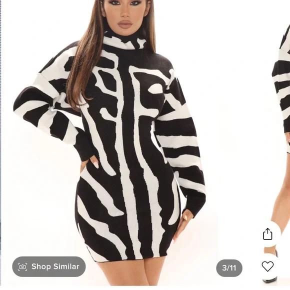 Zebra print sweater dress - Picture 2 of 5